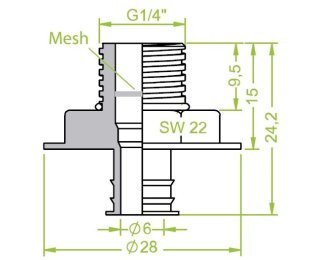 Racord ventuza filet exterior G¼" cod 130.294