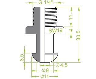 Racord ventuza filet exterior G¼" cod 130.281