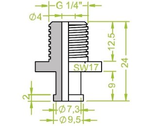 Racord ventuza filet exterior G¼" cod 130.274