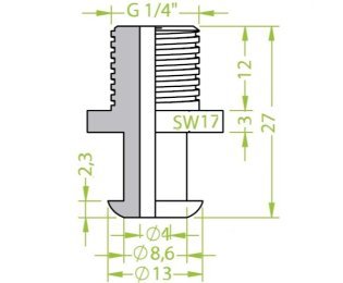 Racord ventuza filet exterior G¼" cod 130.249
