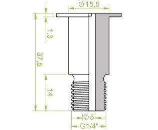Racord ventuza filet exterior G¼" cod 130.216