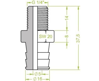 Racord ventuza filet exterior G¼" cod 130.207
