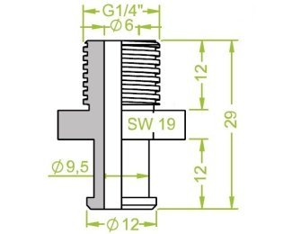 Racord ventuza filet exterior G¼" cod 130.204