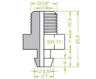 Racord ventuza filet exterior G¼" cod 130.194