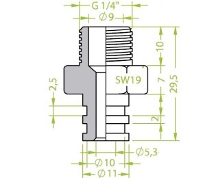 Racord ventuza filet exterior G¼" cod 130.193