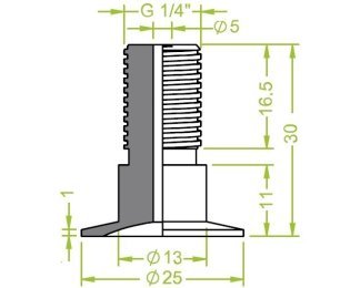 Racord ventuza filet exterior G¼" cod 130.184
