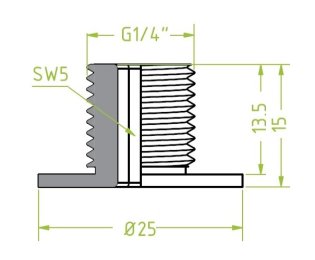 Racord ventuza filet exterior G¼" cod 130.183