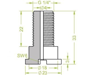 Racord ventuza filet exterior G¼" cod 130.145