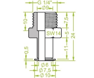 Racord ventuza filet exterior G¼" cod 130.113