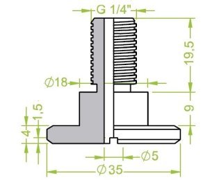 Racord ventuza filet exterior G¼" cod 130.100