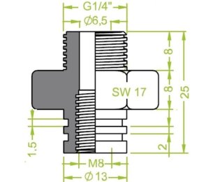 Racord ventuza filet exterior G¼" cod 130.097