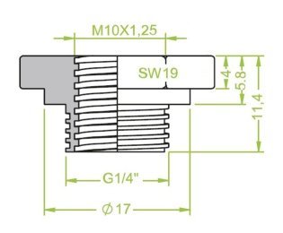 Racord ventuza filet exterior G¼" cod 130.090