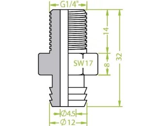Racord ventuza filet exterior G¼" cod 130.048