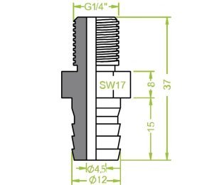 Racord ventuza filet exterior G¼" cod 130.044