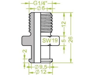 Racord ventuza filet exterior G¼" cod 130.034