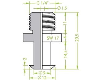 Racord ventuza filet exterior G¼" cod 130.002