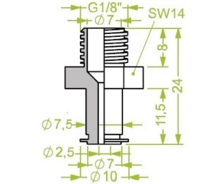 Racord ventuza filet exterior G1/8" cod 130.619
