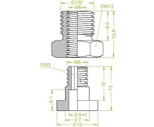 Racord ventuza filet exterior G1/8" cod 130.611
