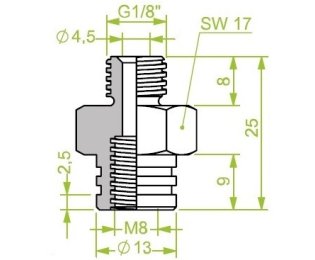 Racord ventuza filet exterior G1/8" cod 130.594