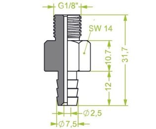 Racord ventuza filet exterior G1/8" cod 130.552