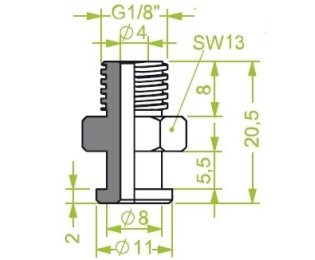 Racord ventuza filet exterior G1/8" cod 130.549