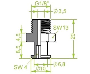 Racord ventuza filet exterior G1/8" cod 130.538