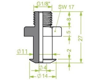 Racord ventuza filet exterior G1/8" cod 130.510