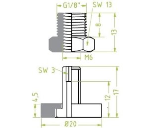 Racord ventuza filet exterior G1/8" cod 130.490