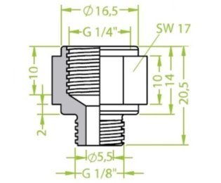 Racord ventuza filet exterior G1/8" cod 130.334
