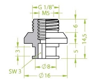 Racord ventuza filet exterior G1/8" cod 130.250