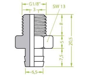 Racord ventuza filet exterior G1/8" cod 130.205