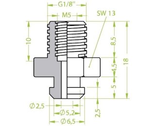 Racord ventuza filet exterior G1/8" cod 130.188