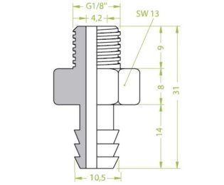 Racord ventuza filet exterior G1/8" cod 130.132