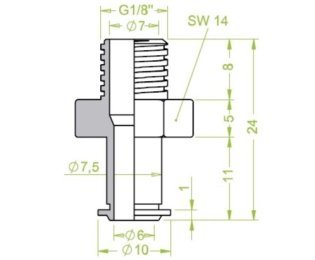 Racord ventuza filet exterior G1/8" cod 130.112