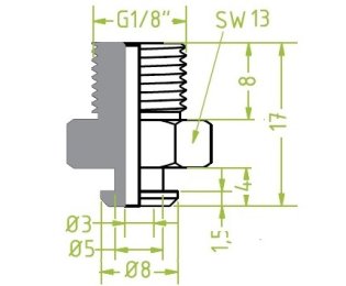 Racord ventuza filet exterior G1/8" cod 130.064