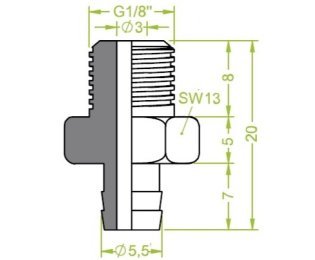 Racord ventuza filet exterior G1/8" cod 130.033
