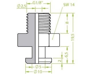 Racord ventuza filet exterior G1/8" cod 130.006