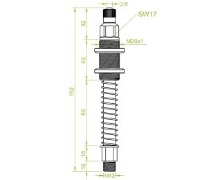 Suport ventuza cu arc cod 80.052 cursa=49.0 mm  L=162.0 mm