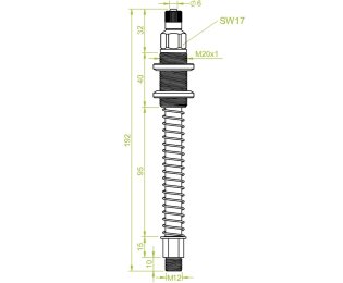 Suport ventuza cu arc cod 80.053 cursa=74.0 mm  L=192.0 mm