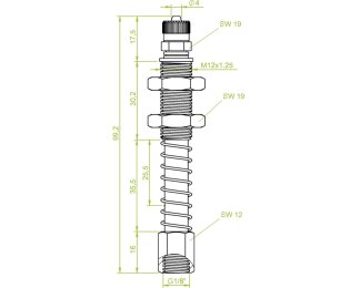 Suport ventuza cu arc cod 80.056 cursa=26.0 mm  L=99.2 mm