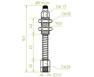Suport ventuza cu arc cod 80.106 cursa=49.0 mm  L=167.0 mm