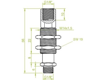 Suport ventuza cu arc cod 80.123 cursa=8.0 mm  L=54.0 mm