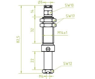 Suport ventuza cu arc cod 80.127 cursa=20.0 mm  L=82.5 mm