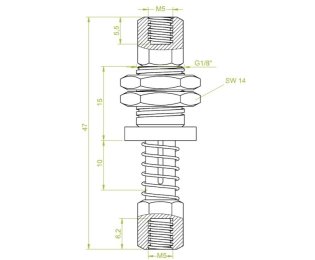 Suport ventuza cu arc cod 80.152 cursa=10.0 mm  L=47.0 mm