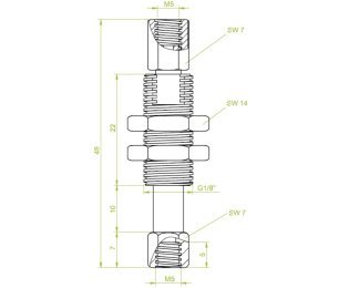 Suport ventuza cu arc cod 80.530 cursa=10.0 mm  L=49.0 mm