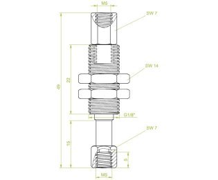 Suport ventuza cu arc cod 80.534 cursa=10.0 mm  L=49.0 mm