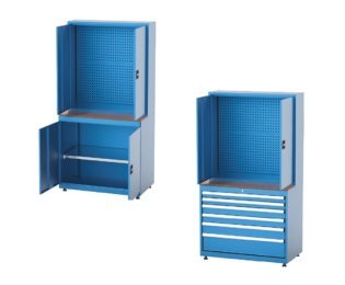 Dulap metalic cu panou scule cu sertare si raft H=1800mm