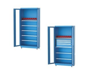 Dulap metalic usi plexiglas cu cutii