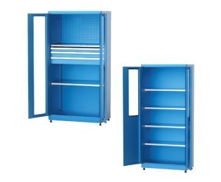 Dulap metalic usi plexiglas cu sertare si rafturi