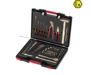 Set BAZA 44 scule ATEX bronz special si cupru-beriliu in valiza